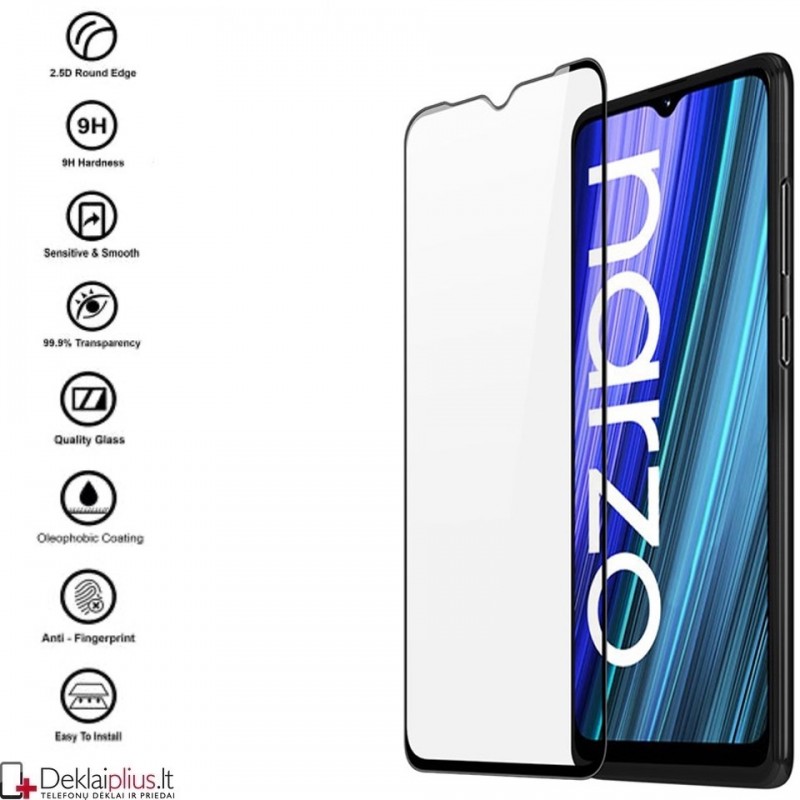 Telefono ekrano grūdintas stiklas - per visą ekraną (Realme Narzo 50A) Telefono ekrano grūdintas stiklas - per visą ekraną (Realme Narzo 50A)